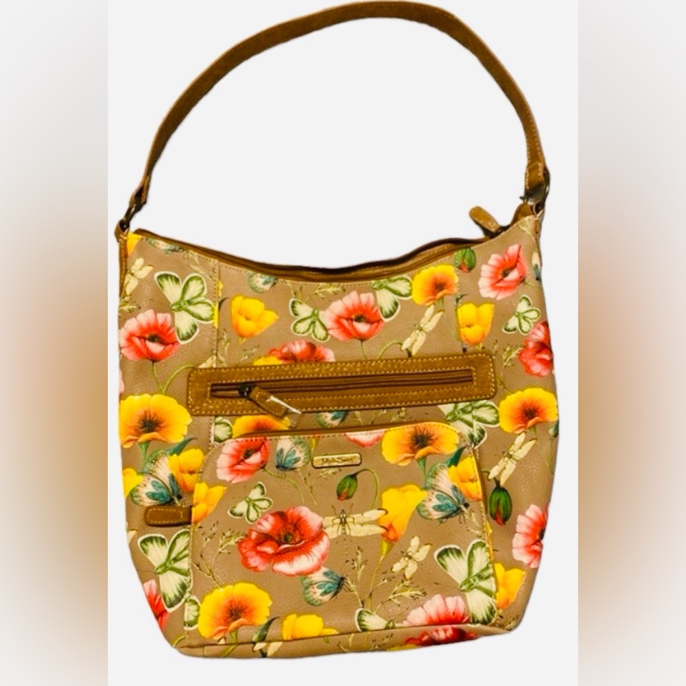 MultiSac EUC With Flowers, Butterflies, and Dragonflies. Taupe Color Background.